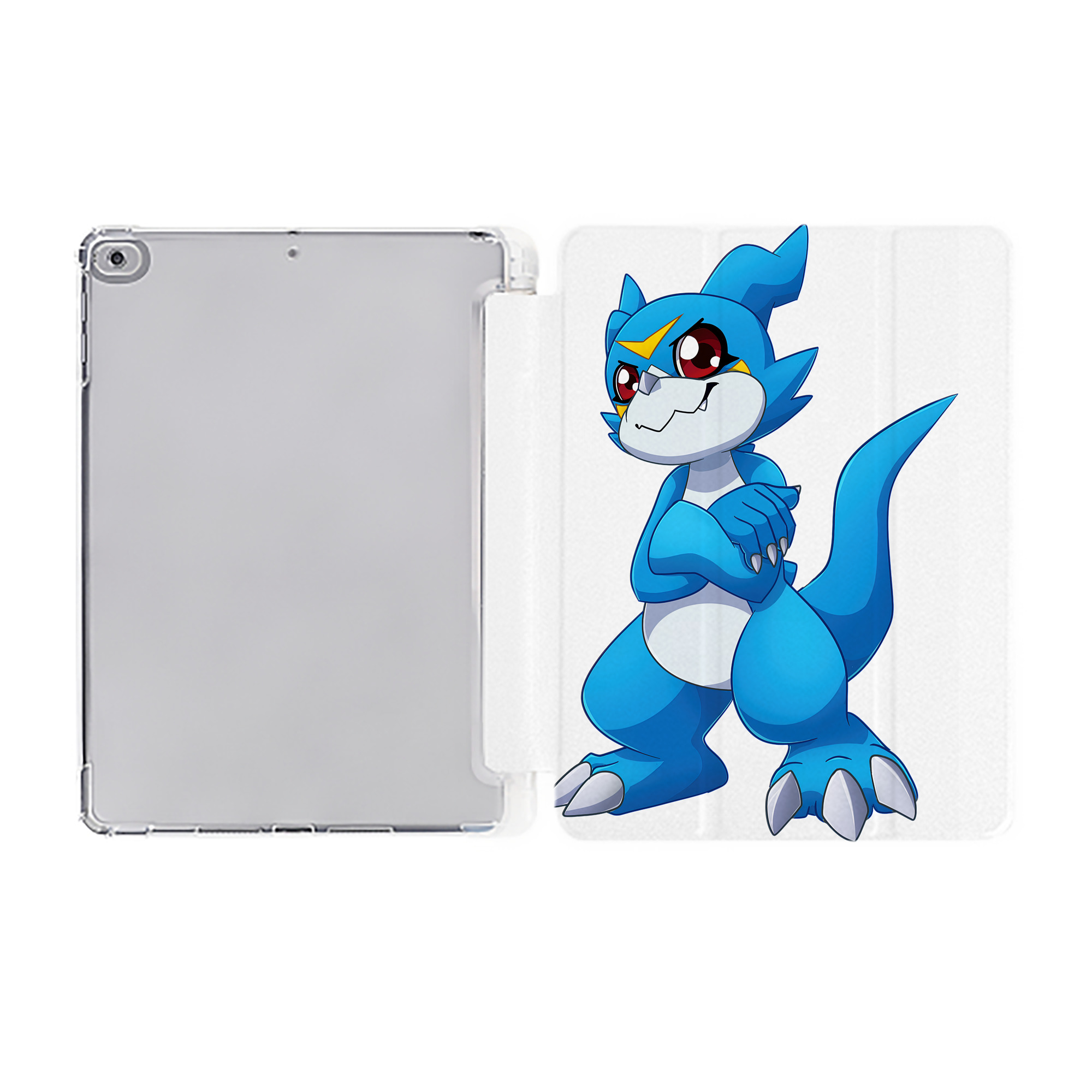 （画像用） Digimon デジタルモンスター/デジモン IPad ケース ペン収納付き 三つ折りスタンド PUレザー×シリコン 対応機種9.5/10.5/10.9インチ